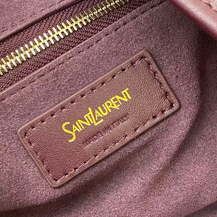 YSL 26S MOMBASA HOBO BAG MEDIUM IN BURGUNDY CALFSKIN