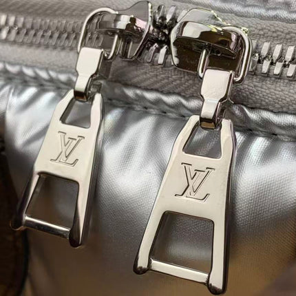 LV 26S PILLOW BOSTON BAG IN SILVER NYLON LEATHER
