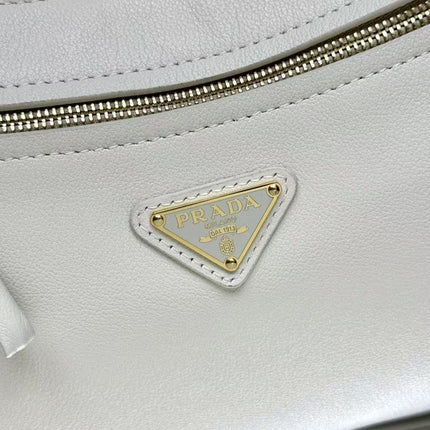PRADA 26S HOBO BAG IN CREAM WHITE CALFSKIN LEATHER 31526