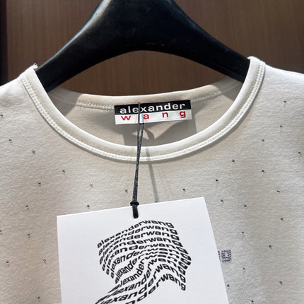ALEXANDER 26S FITTED T-SHIRT IN CRYSTAL-EMBELLISHED COTTON