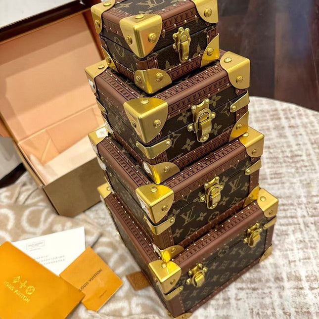 LV COFFRET TRESOR JEWELRY BOXES IN MONOGRAM CANVAS (1 SET)