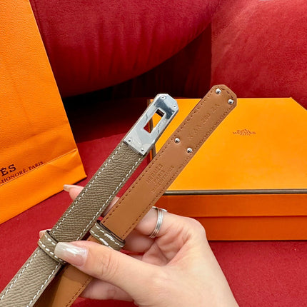 KELLY BELT IN BROWN CALFSKIN GOLD HARDWARE