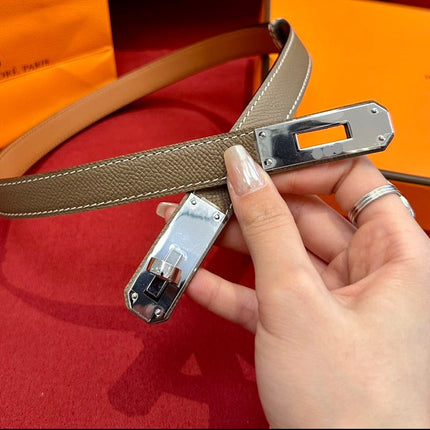 KELLY BELT IN BROWN CALFSKIN GOLD HARDWARE