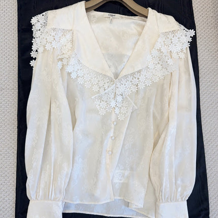 CHLOE WHITE SHIRT IN SILK 724744