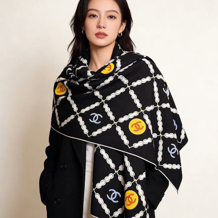 CHANEL 26S SCARF 135 IN CASHMERE AND SILK 306126