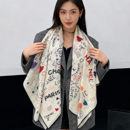 CHANEL 26S SCARF 135 IN CASHMERE AND SILK 307242