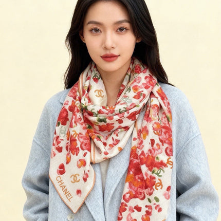 CHANEL 26S SCARF 135 IN CASHMERE AND SILK 307251