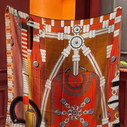 HERMES 26S PRINTED SQUARE SCARF 140 IN SILK 309334
