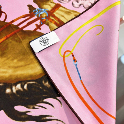 HERMES 26S PRINTED SQUARE SCARF 88 IN SILK 309921