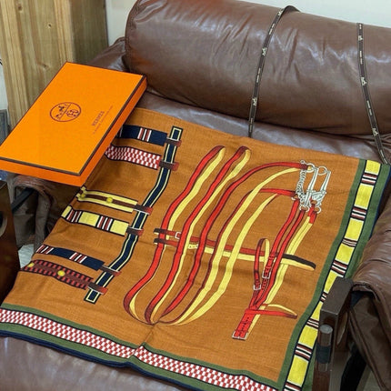 HERMES 26S PRINTED SQUARE SCARF 140 IN SILK 311925