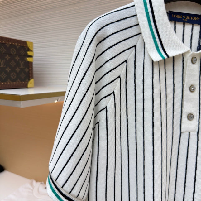 LV 26S SHORT-SLEEVED KNIT POLO SHIRT STYLE 205