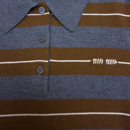 MIUMIU 26S SHORT-SLEEVED KNIT POLO SHIRT STYLE 1090