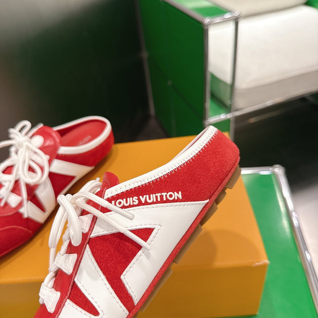 LV 26S MULE SNEAKERS IN RED SUEDE