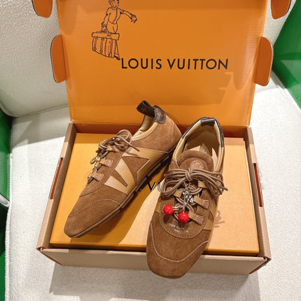 LV 26S SNEAKERS IN DARK BROWN SUEDE WITH CHERRY CHARM