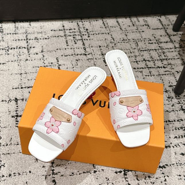 LV CHERRY HIGH HEELS 25S 55 MM IN WHITE CALFSKIN STYLE 3