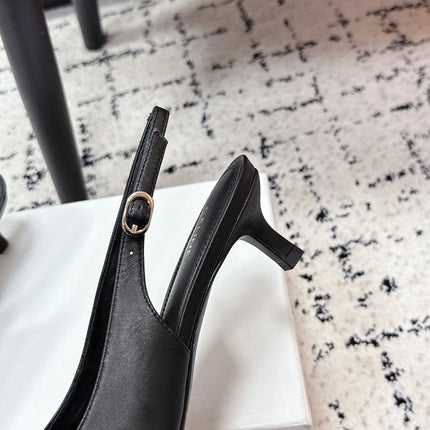 CELINE 26S HIGH-HEEL SLINGBACK 35 MM IN BLACK CALFSKIN