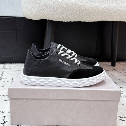 JIMMY CHOO 26S SNEAKERS IN BLACK CALFSKIN AND SUEDE