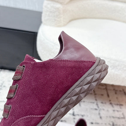 JIMMY CHOO 26S SNEAKERS IN DARK RED SUEDE
