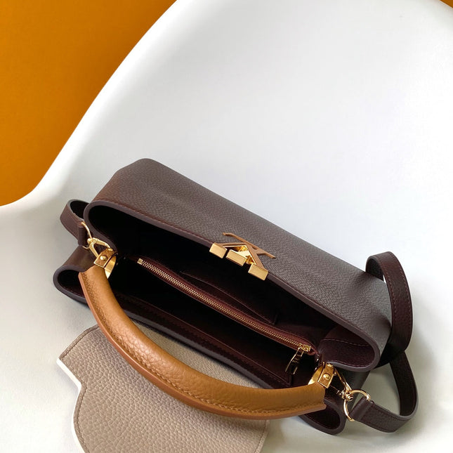 LV 26S CAPUCINES BAG 31 IN REDDISH BROWN TAURILLON CALFSKIN
