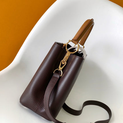 LV 26S CAPUCINES BAG 31 IN REDDISH BROWN TAURILLON CALFSKIN