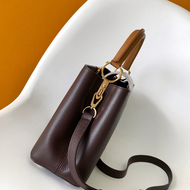 LV 26S CAPUCINES BAG 31 IN REDDISH BROWN TAURILLON CALFSKIN