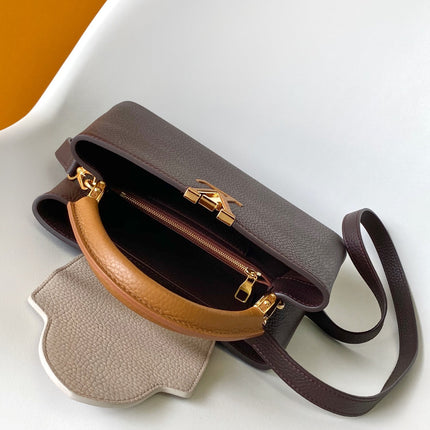 LV 26S CAPUCINES BAG 27 IN REDDISH BROWN TAURILLON CALFSKIN
