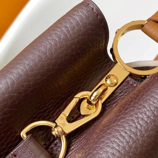 LV 26S CAPUCINES BAG 27 IN REDDISH BROWN TAURILLON CALFSKIN