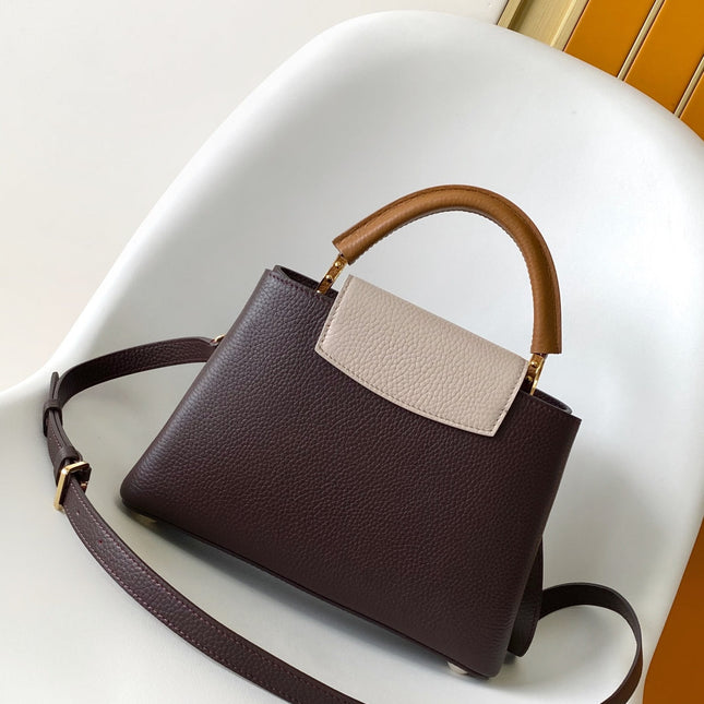 LV 26S CAPUCINES BAG 27 IN REDDISH BROWN TAURILLON CALFSKIN