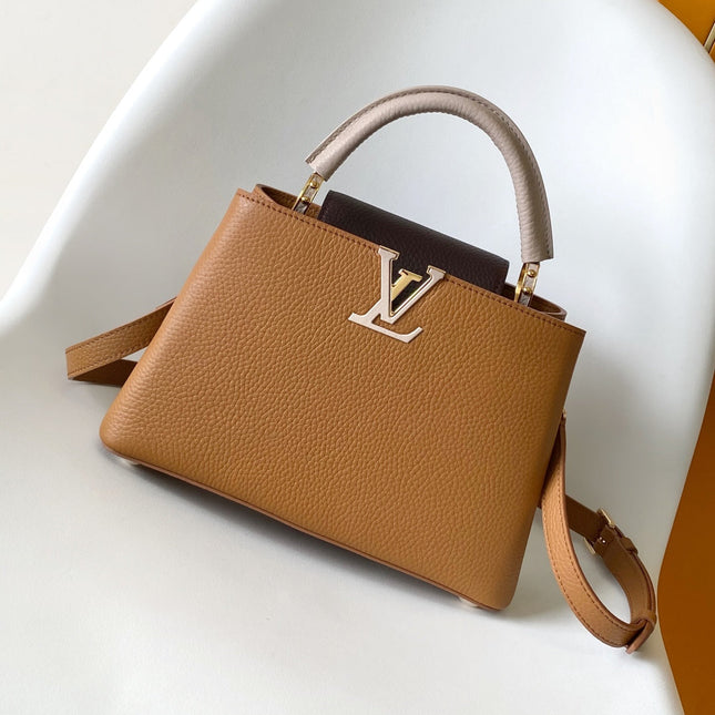 LV 26S CAPUCINES BAG 27 IN BROWN TAURILLON CALFSKIN