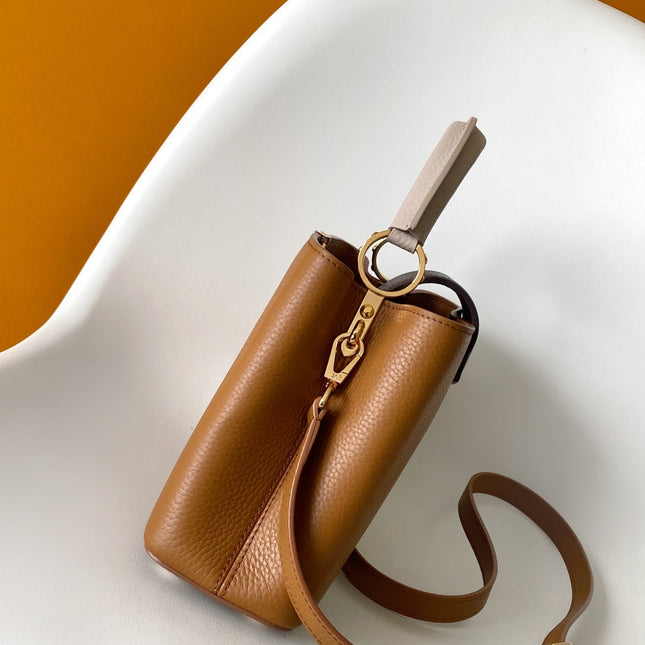 LV 26S CAPUCINES BAG 27 IN BROWN TAURILLON CALFSKIN