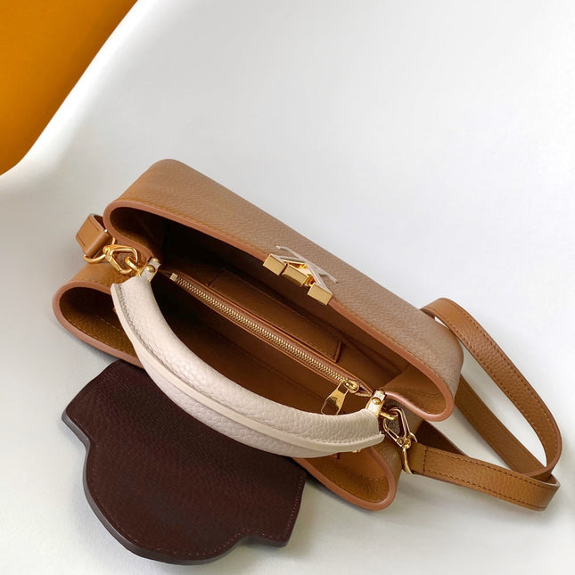 LV 26S CAPUCINES BAG 27 IN BROWN TAURILLON CALFSKIN