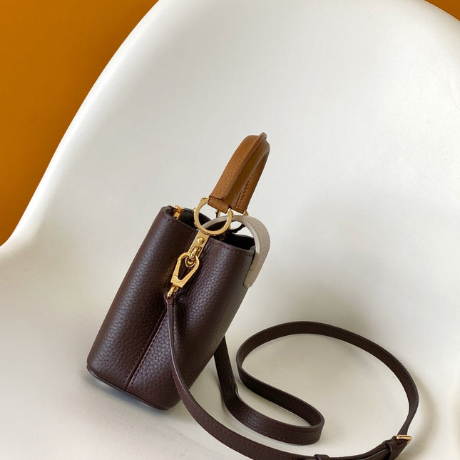 LV 26S CAPUCINES BAG 21 IN REDDISH BROWN TAURILLON CALFSKIN