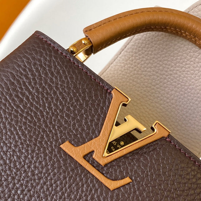 LV 26S CAPUCINES BAG 21 IN REDDISH BROWN TAURILLON CALFSKIN