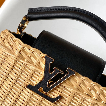 LV CAPUCINES BB BAG 27 PINIC IN BLACK CALFSKIN GOLD HARDWARE