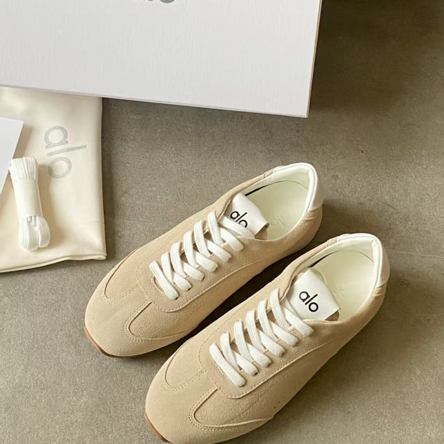 ALO 25S SUNSET SNEAKER IN BEIGE SUEDE