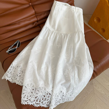 WHITE DRESS 25S WITH LACE EMBROIDERY 265759