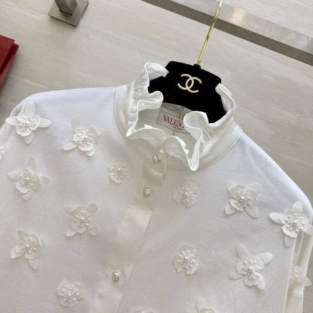 VALENTINO 26S RUFFLED COLLAR SHIRT 139
