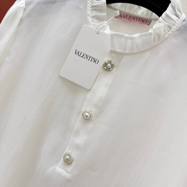 VALENTINO 26S RUFFLED COLLAR SHIRT 128