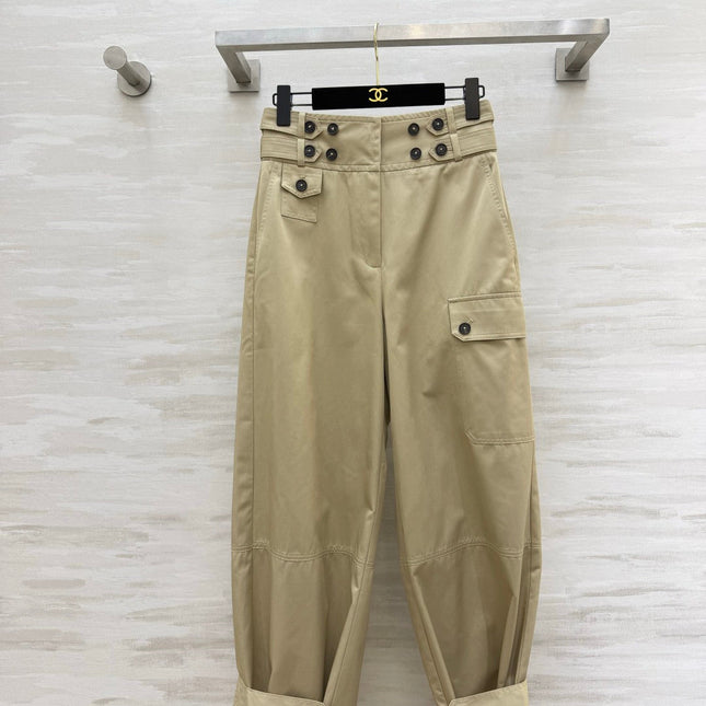 ZIMMERMANN 26S HIGH-WAIST WIDE-LEG CARGO PANTS STYLE 42