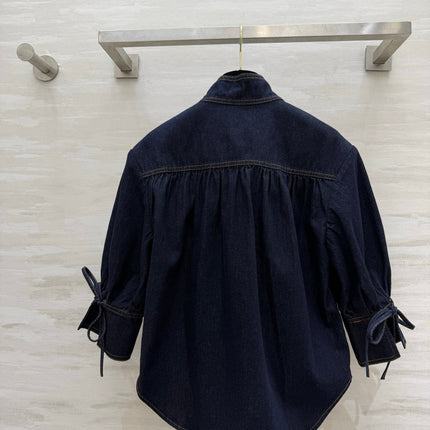ZIMMERMANN 26S STAND COLLAR DENIM SHIRT STYLE 41