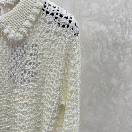 CHANEL 25S OPEN-KNIT WAIST-TIE SWEATER 528