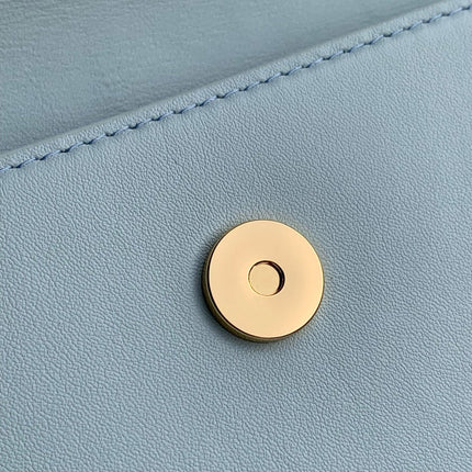 WALLET ON CHAIN BLOOM 20 IN AZUR BLUE CALFSKIN