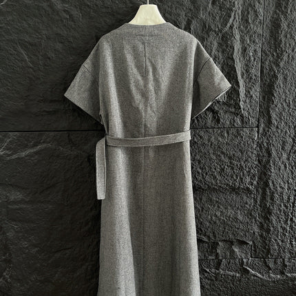 BALLOON DRESS WITH BELT IN RAYON 265972