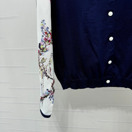 ERDOS FLORAL PATTERN CREW NECK LONG-SLEEVE KNIT CARDIGAN 274824