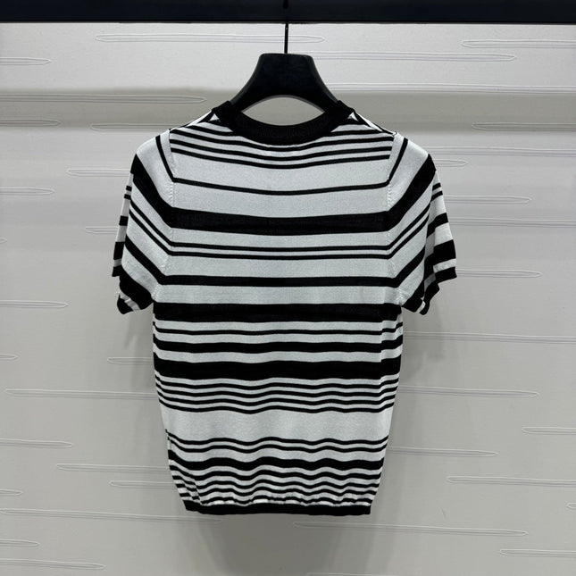 YSL 25S WHITE COLLAR SHORT SLEEVE T-SHIRT 264093