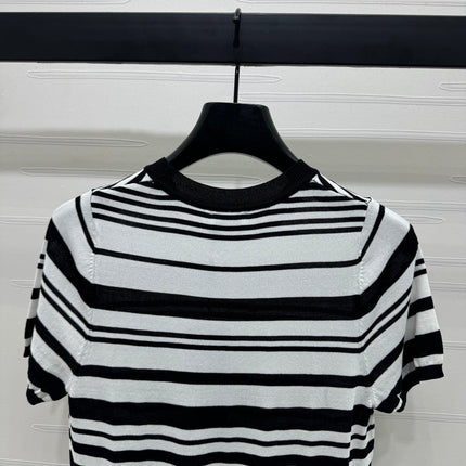 YSL 25S WHITE COLLAR SHORT SLEEVE T-SHIRT 264093