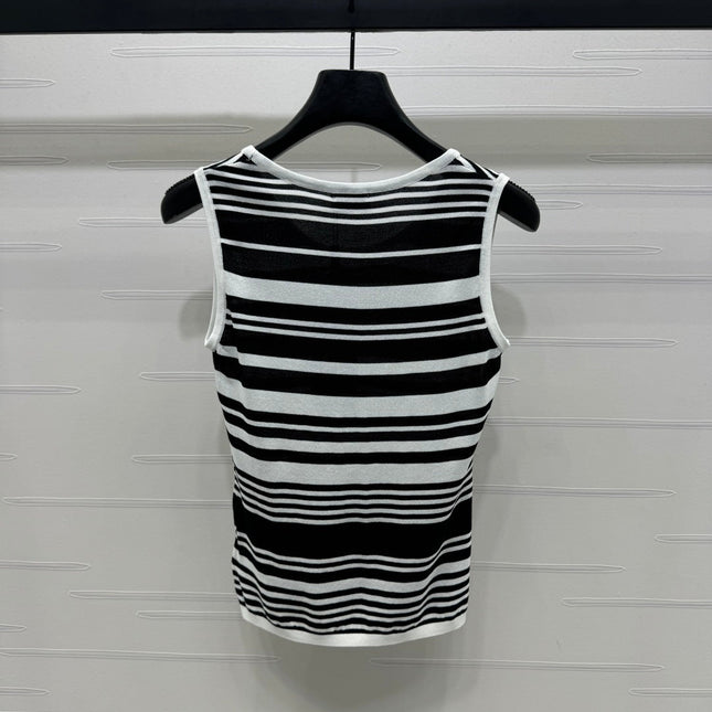 YSL 25S WHITE COLLARED TANK TOP 264089