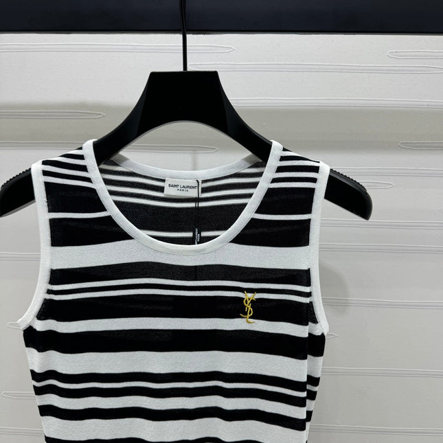 YSL 25S WHITE COLLARED TANK TOP 264089