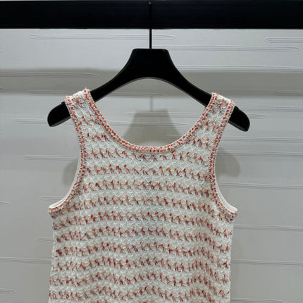 CHANEL 25S ROUND NECK KNIT DRESS WITH PEARL TAG 264026