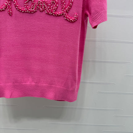 CHANEL SHORT-SLEEVE CREW NECK SWEATER 269418